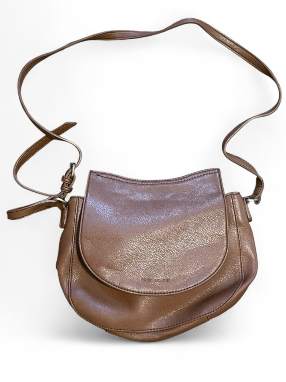 Classic Brown Leather Crossbody Saddle Bag